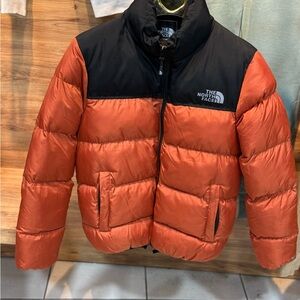 The North Face Kids' Bold Orange and Black Puffer Coat